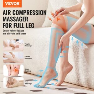 Full Leg Massager, Air Compression Leg Massager For Foot Calf Thigh Knee, 2 Knee Heating Levels, 3 Modes & 3 Intensities, Leg Compression Massage Boots For Circulation, Swelling And Pain Relief